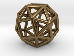 0273 Snub Cube E (a=1cm) #001 in Natural Bronze