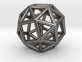 0273 Snub Cube E (a=1cm) #001 in Polished Nickel Steel