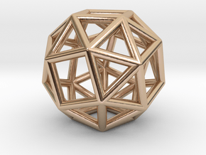 0273 Snub Cube E (a=1cm) #001 in 14k Rose Gold Plated Brass