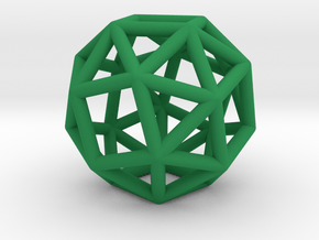 0273 Snub Cube E (a=1cm) #001 in Green Processed Versatile Plastic