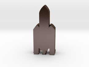 Game Piece, Ariane 5-style Rocket in Polished Bronze Steel