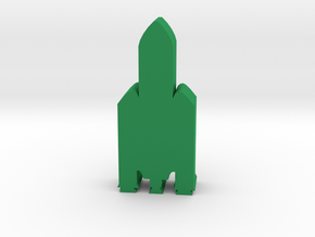 Game Piece, Ariane 5-style Rocket in Green Processed Versatile Plastic