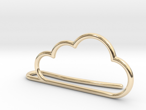 Cloud tie bar in 14k Gold Plated Brass