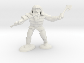 Dwarf Two Weapon Fighter in White Natural Versatile Plastic