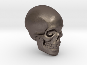 Skull Paperweight in Polished Bronzed Silver Steel