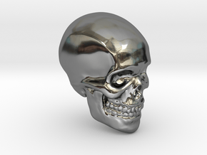 Skull Paperweight in Fine Detail Polished Silver