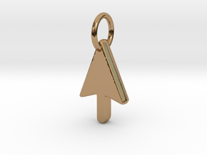 Mouse Cursor Pendant in Polished Brass