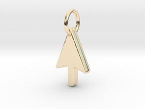 Mouse Cursor Pendant in 14k Gold Plated Brass