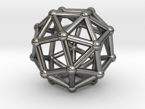0387 Snub Cube V&E (a=1cm) #002 in Fine Detail Polished Silver