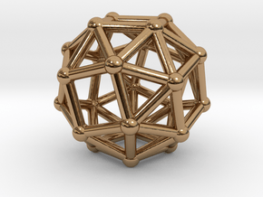 0387 Snub Cube V&E (a=1cm) #002 in Polished Brass