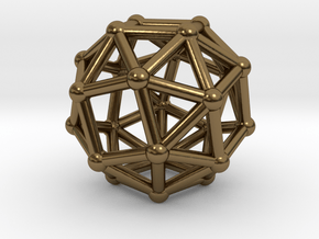 0387 Snub Cube V&E (a=1cm) #002 in Polished Bronze