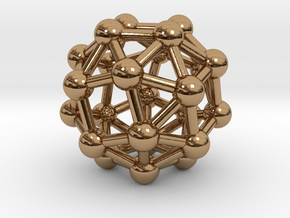 0388 Snub Cube V&E (a=1cm) #003 in Polished Brass