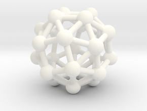 0388 Snub Cube V&E (a=1cm) #003 in White Processed Versatile Plastic