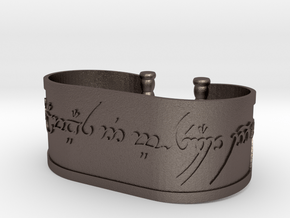 Inscribed Elven Bracelet in Polished Bronzed Silver Steel