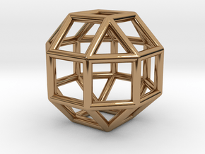 0274 Small Rhombicuboctahedron E (a=1cm) #001 in Polished Brass