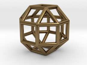 0274 Small Rhombicuboctahedron E (a=1cm) #001 in Polished Bronze