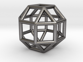 0274 Small Rhombicuboctahedron E (a=1cm) #001 in Polished Nickel Steel