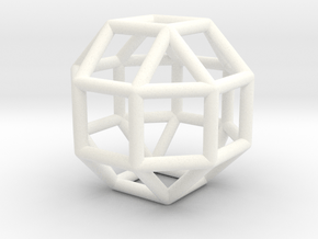 0274 Small Rhombicuboctahedron E (a=1cm) #001 in White Processed Versatile Plastic