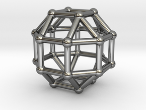 0389 Small Rhombicuboctahedron V&E (a=1cm) #002 in Fine Detail Polished Silver