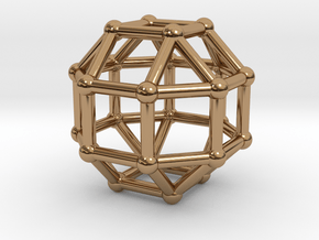 0389 Small Rhombicuboctahedron V&E (a=1cm) #002 in Polished Brass