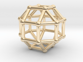 0389 Small Rhombicuboctahedron V&E (a=1cm) #002 in 14k Gold Plated Brass