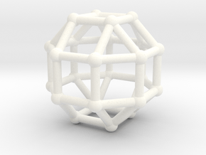 0389 Small Rhombicuboctahedron V&E (a=1cm) #002 in White Processed Versatile Plastic