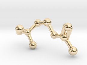 Acetylcholine Molecule in 14k Gold Plated Brass