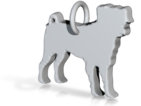 Dog Pendant in Fine Detail Polished Silver