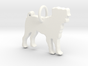 Dog Pendant in White Processed Versatile Plastic