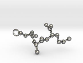 Peptide Sequence Keychain Necklace C A M in Polished Silver