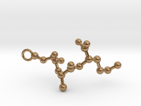Peptide Sequence Keychain Necklace C A M in Polished Brass