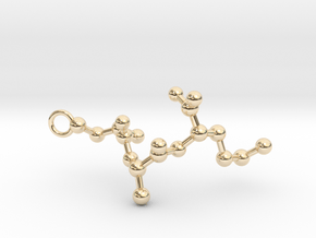 Peptide Sequence Keychain Necklace C A M in 14k Gold Plated Brass