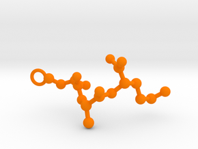 Peptide Sequence Keychain Necklace C A M in Orange Processed Versatile Plastic