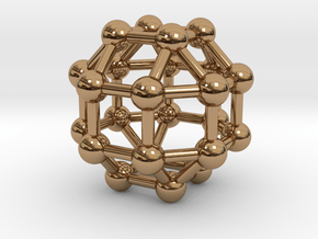 0390 Small Rhombicuboctahedron V&E (a=1cm) #003 in Polished Brass