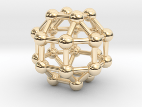 0390 Small Rhombicuboctahedron V&E (a=1cm) #003 in 14k Gold Plated Brass