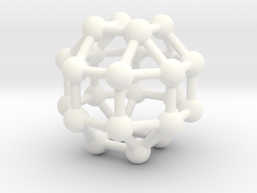 0390 Small Rhombicuboctahedron V&E (a=1cm) #003 in White Processed Versatile Plastic