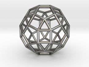 0275 Small Rhombicosidodecahedron E (a=1cm) #001 in Fine Detail Polished Silver