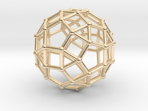 0391 Small Rhombicosidodecahedron V&E (a=1cm) #002 in 14k Gold Plated Brass