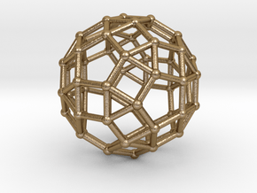 0391 Small Rhombicosidodecahedron V&E (a=1cm) #002 in Polished Gold Steel