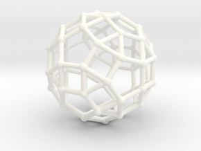 0391 Small Rhombicosidodecahedron V&E (a=1cm) #002 in White Processed Versatile Plastic