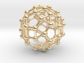 0392 Small Rhombicosidodecahedron V&E (a=1cm) #003 in 14k Gold Plated Brass