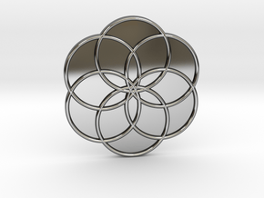 Flower of Life in Fine Detail Polished Silver