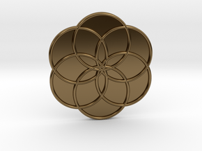 Flower of Life in Polished Bronze