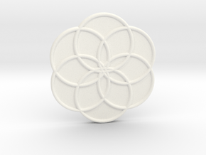 Flower of Life in White Processed Versatile Plastic