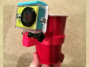 Solo Cup GoPro-style Mount in Red Processed Versatile Plastic