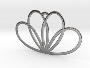 Trihearts in Fine Detail Polished Silver
