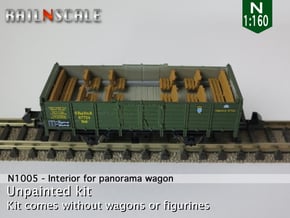 Interior for panorama wagon (N 1:160) in Smooth Fine Detail Plastic