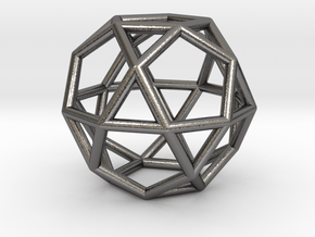 0276 Icosidodecahedron E (a=1cm) #001 in Polished Nickel Steel