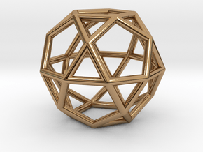 0276 Icosidodecahedron E (a=1cm) #001 in Polished Brass