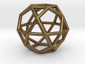 0276 Icosidodecahedron E (a=1cm) #001 in Polished Bronze